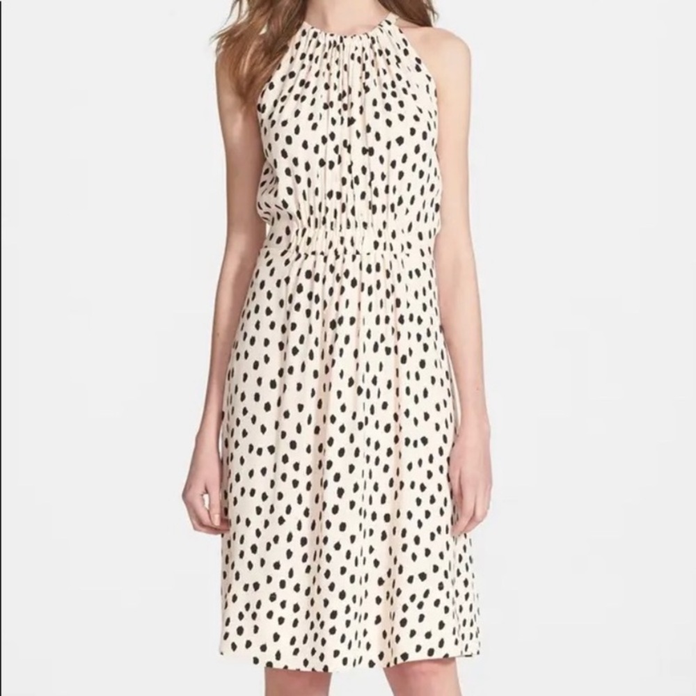 Kate Spade leopard spotted print blush dress sz 2 small